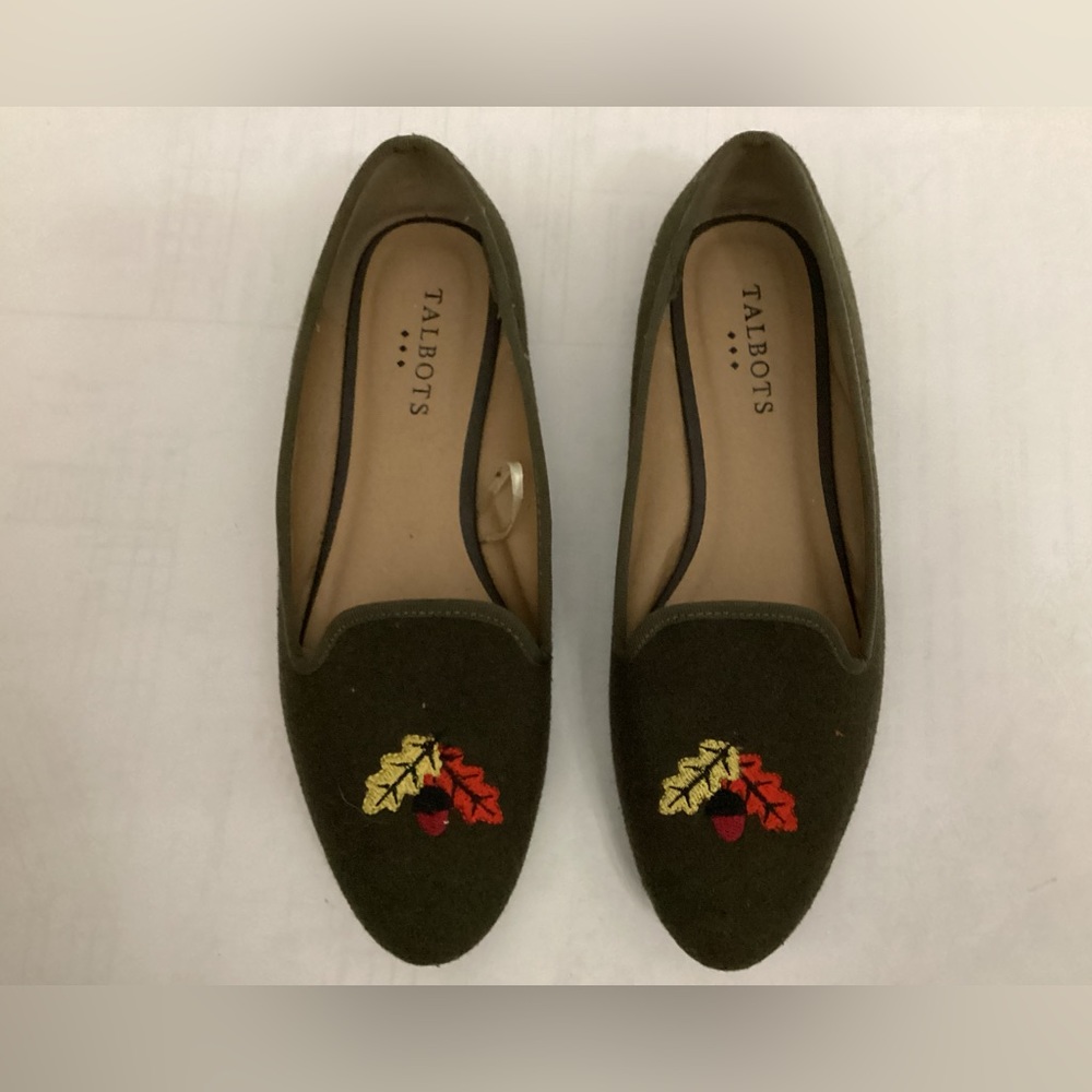 Talbots Leaf Embroidered Fall Flats - image 1